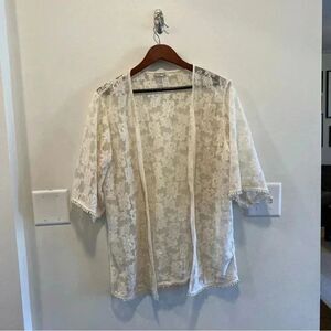Express lace kimono womens size small open cardigan sheer boho cottagcore